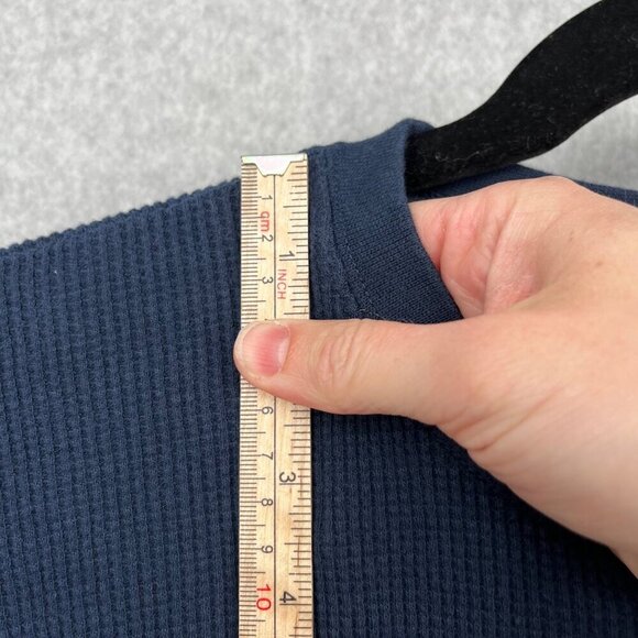 Ralph Lauren Chaps VTG Thermal Long Sleeve Shirt Size L Blue Outdoor Buck Deer - Picture 7 of 10